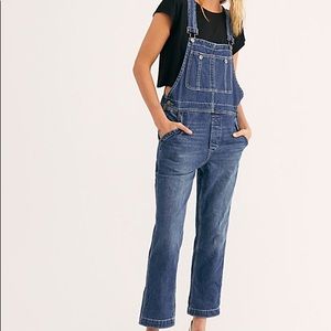 Free People Boyfriend Overall Yale Blue Sz 27